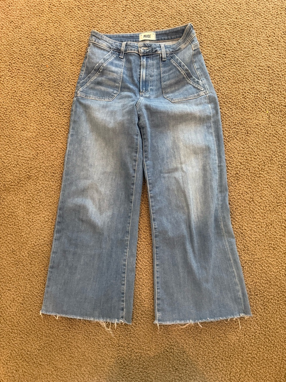 Paige Annessa Women’s Light Blue Wide-Leg Crop Jeans - 28